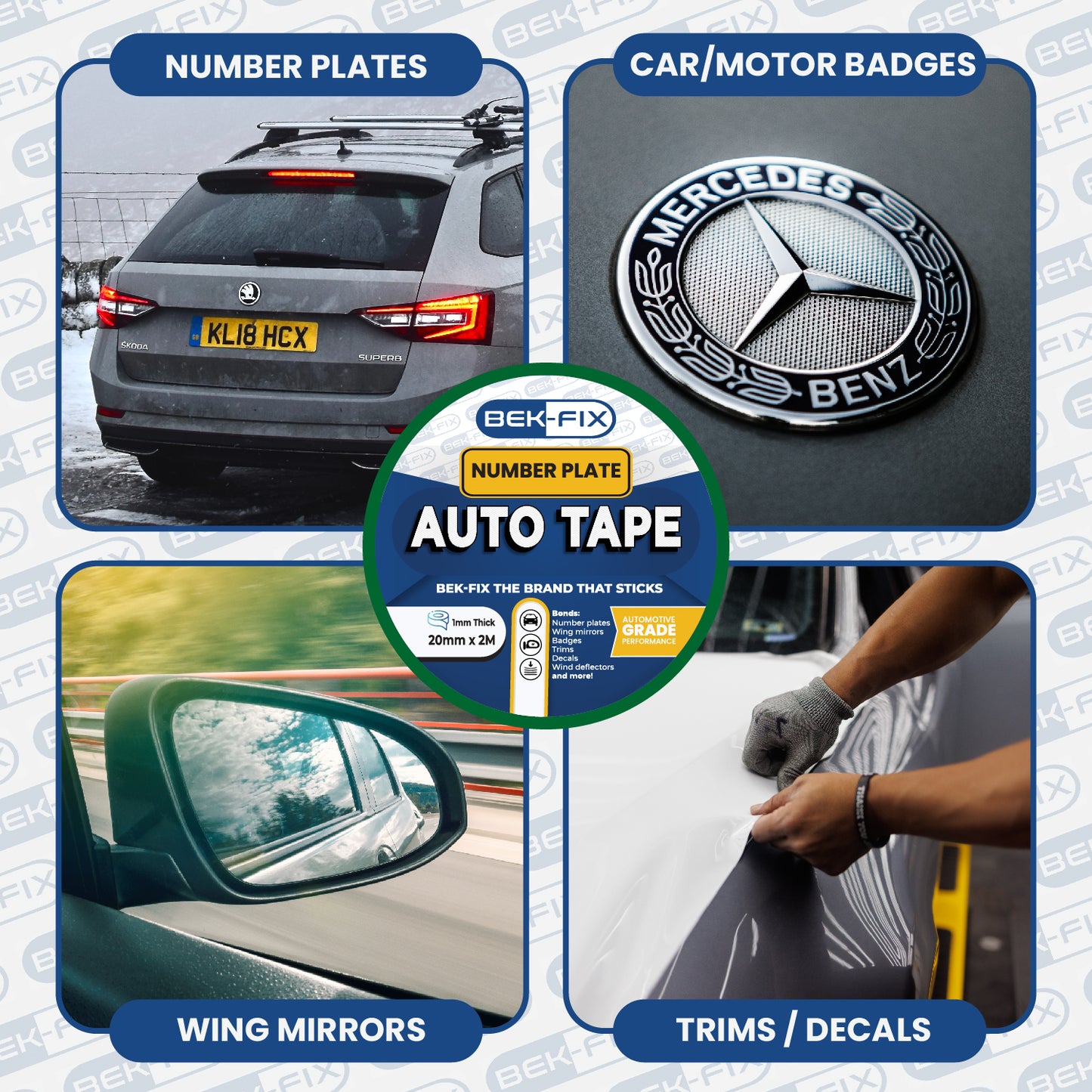 Number Plate Adhesive Tape, Registration Plate Sticky Tape, Double Sided Roll of License Plate Adhesive Tape, Auto Tape, Mounting Tape