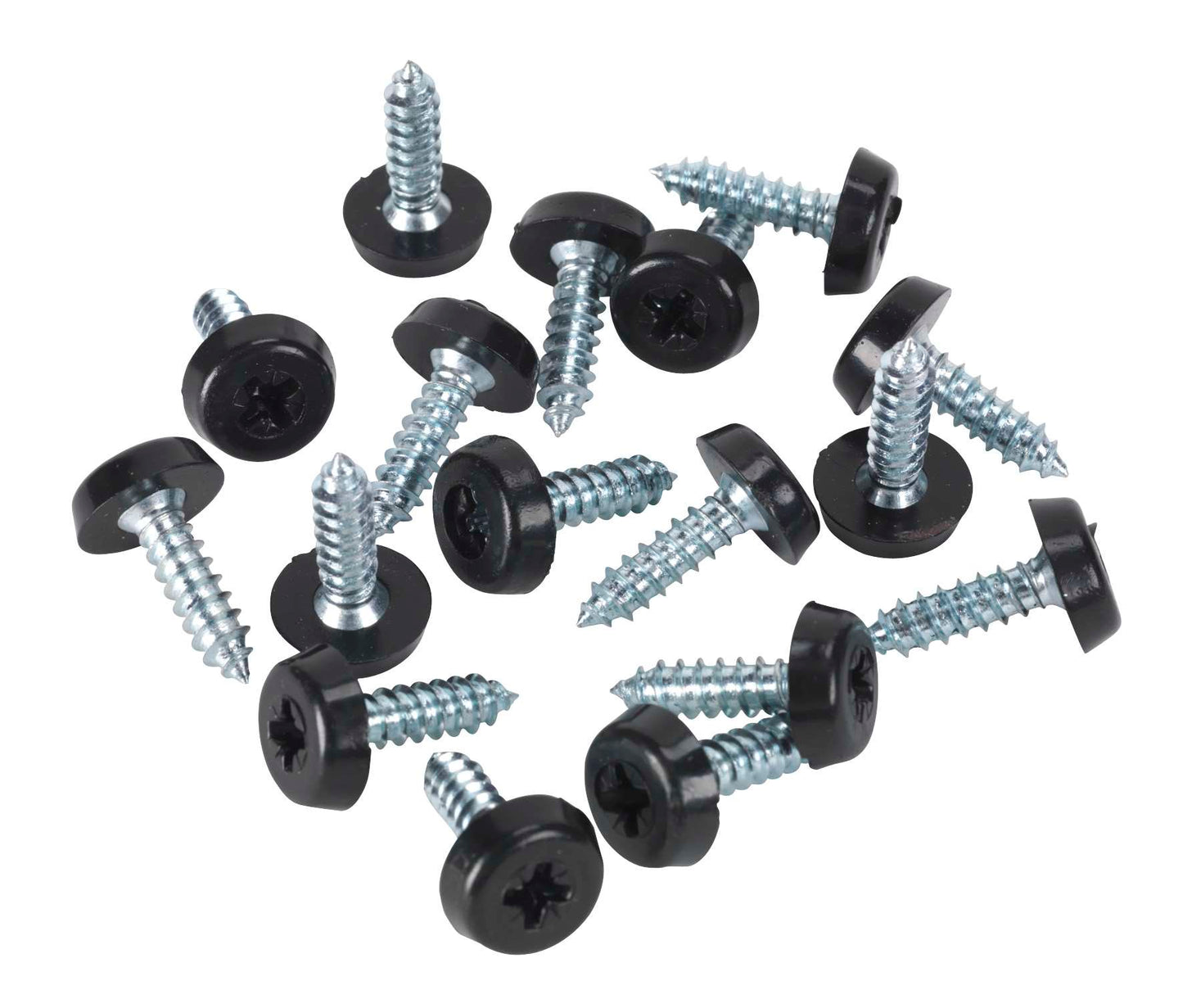 Black Number Plate Screws - Polytop Screws - Polytops - Pack 100