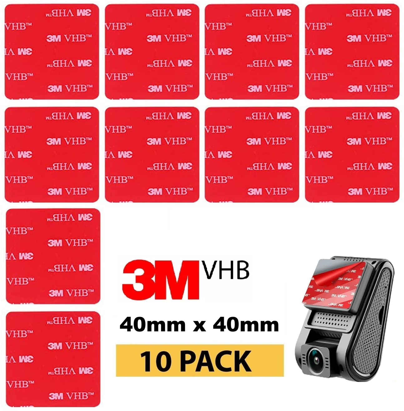 3M STICKY PADS SQUARE DOUBLE SIDED ADHESIVE STICKERS 3M VHB TAPE FIXINGS QTY 10