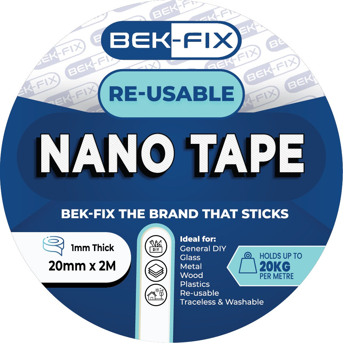 Heavy Duty Double-Sided Nano Tape | Multipurpose Clear Adhesive for Pictures, Posters & Wall Decor - Removable and Washable, Reusable Tape