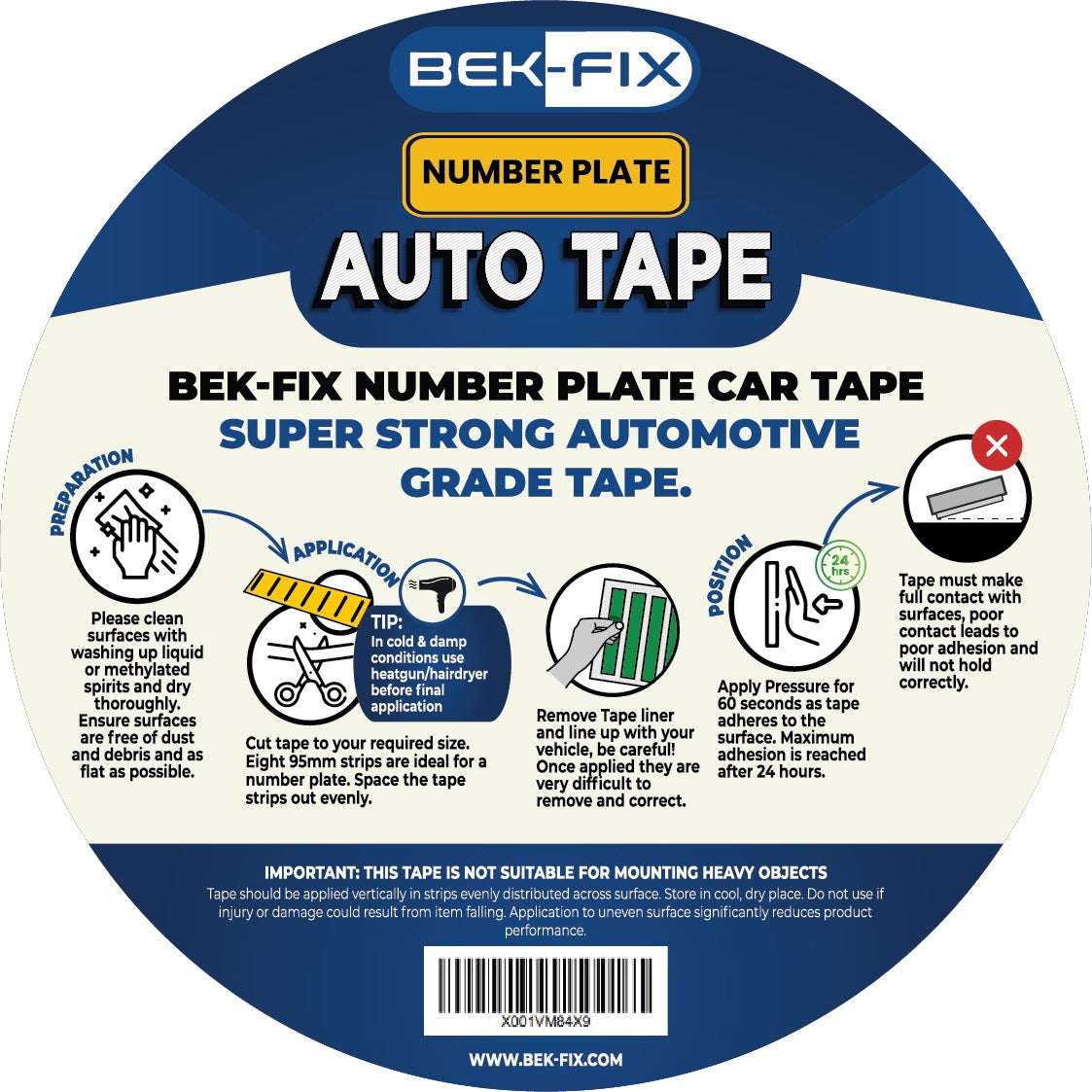 Number Plate Adhesive Tape, Registration Plate Sticky Tape, Double Sided Roll of License Plate Adhesive Tape, Auto Tape, Mounting Tape