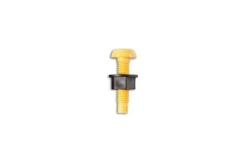 Yellow Plastic Number Plate Screws & Black Nuts Bolts Fixings Fittings 100 Pack