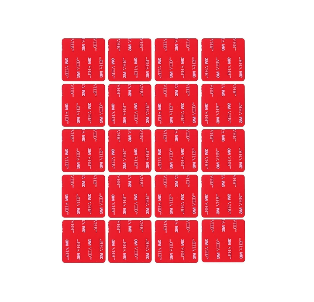 3M Double Sided VHB Self Adhesive Pads GoPro, Dashcam, Nextbase 25mmx25mm Qty x 20