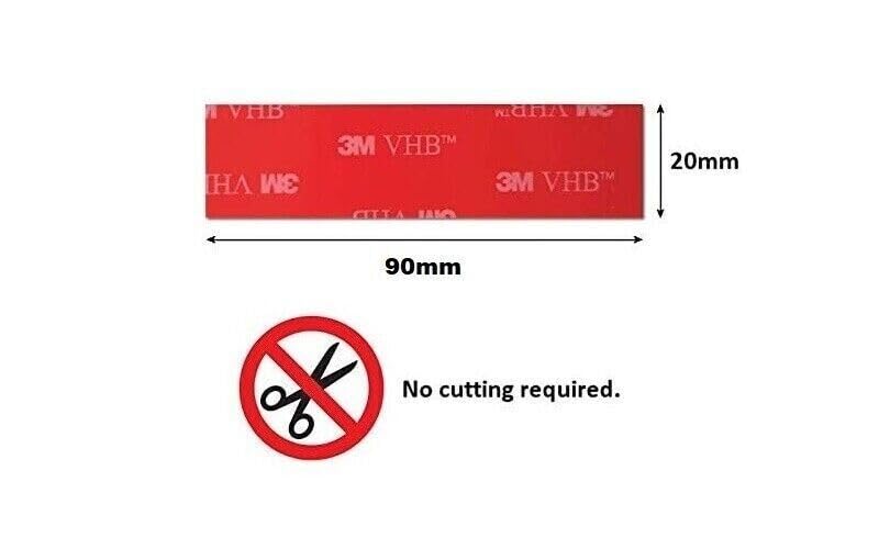 3M NUMBER PLATE STICKY PADS DOUBLE SIDED ADHESIVE STRIPS 3M VHB TAPE FIXINGS x10