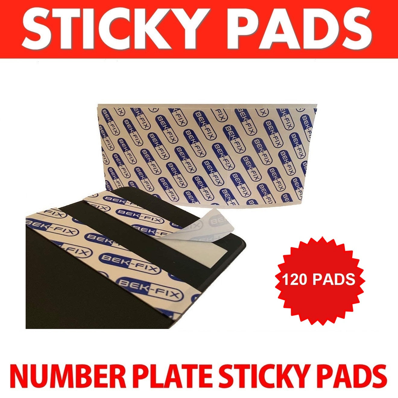 Number Plate Adhesive Pads Heavy Duty Double Sided Pads For License Plates White 1mm