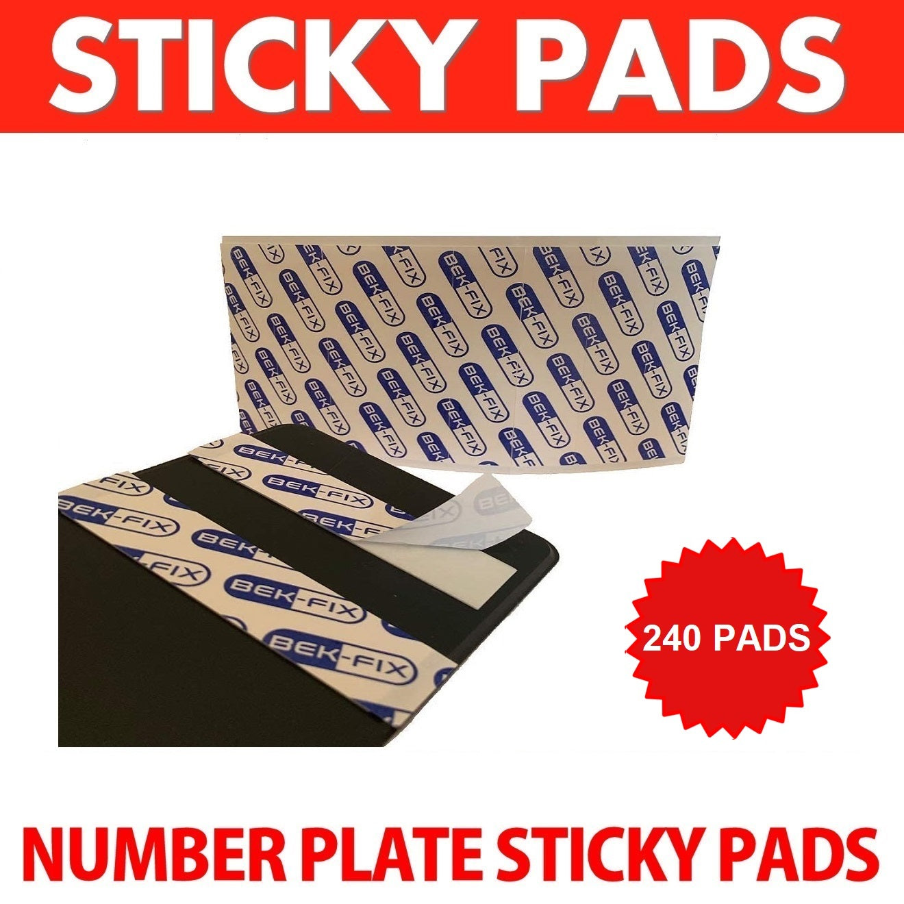 Number Plate Adhesive Pads Heavy Duty Double Sided Pads For License Plates White 1mm