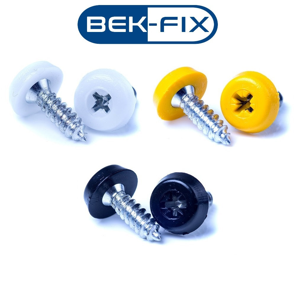 Number Plate Screws - Polytop Screws - Fixing Kit - Oversized - Moulded Head - 10G 18mm