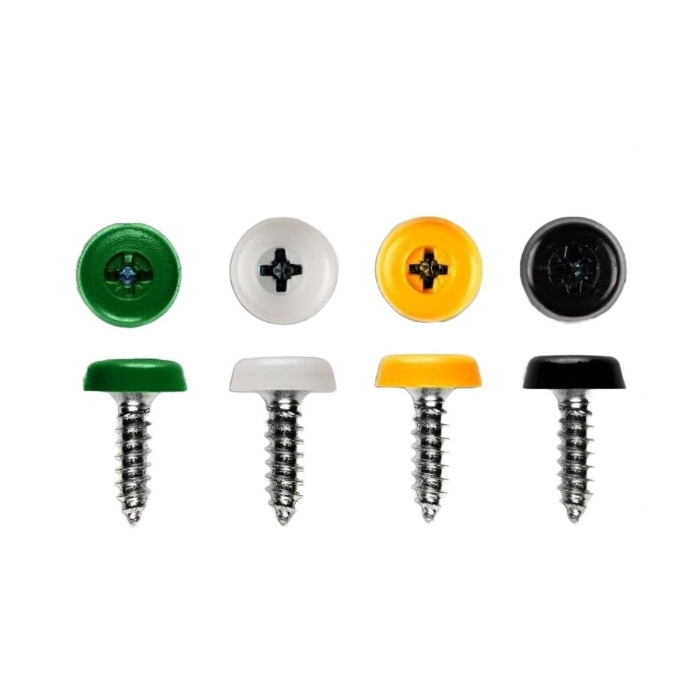 Number Plate Screws - Polytop Screws - Fixing Kit - Oversized - Moulded Head - 10G 18mm