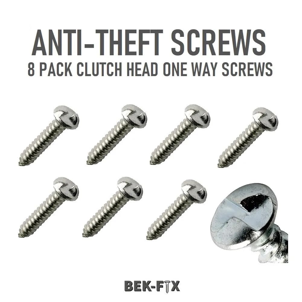 Anti-Theft Screws Number Plate Screws Tamper Proof Clutch Head Security Screws Qty x 8