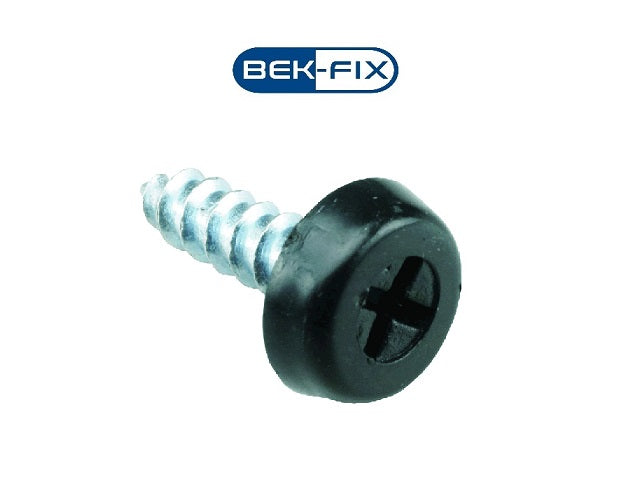 Black Number Plate Screws - Polytop Screws - Polytops - Pack 100