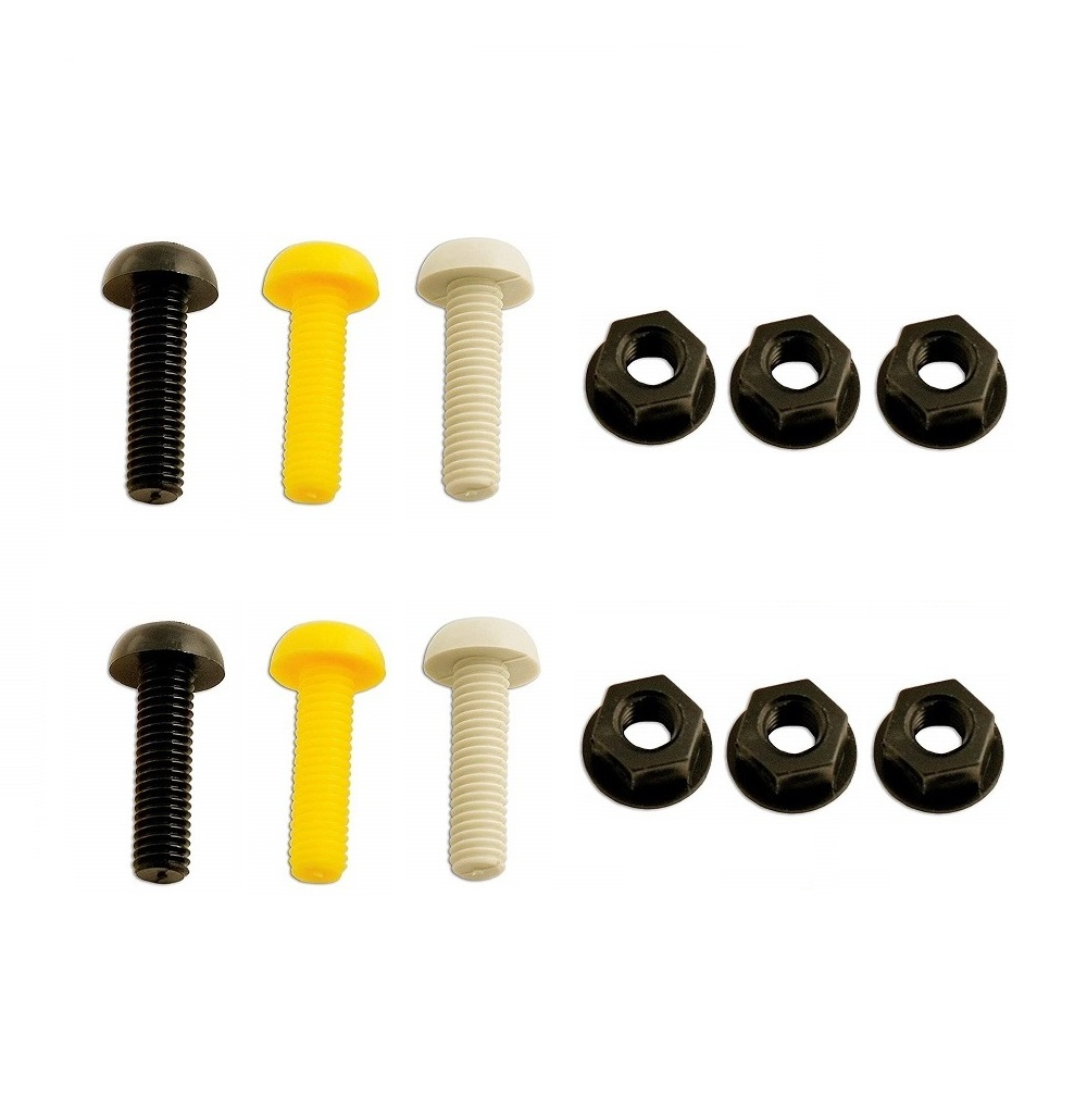 Yellow Black White Plastic Number Plate Screws Nuts Bolts Fixings Fittings Fixer