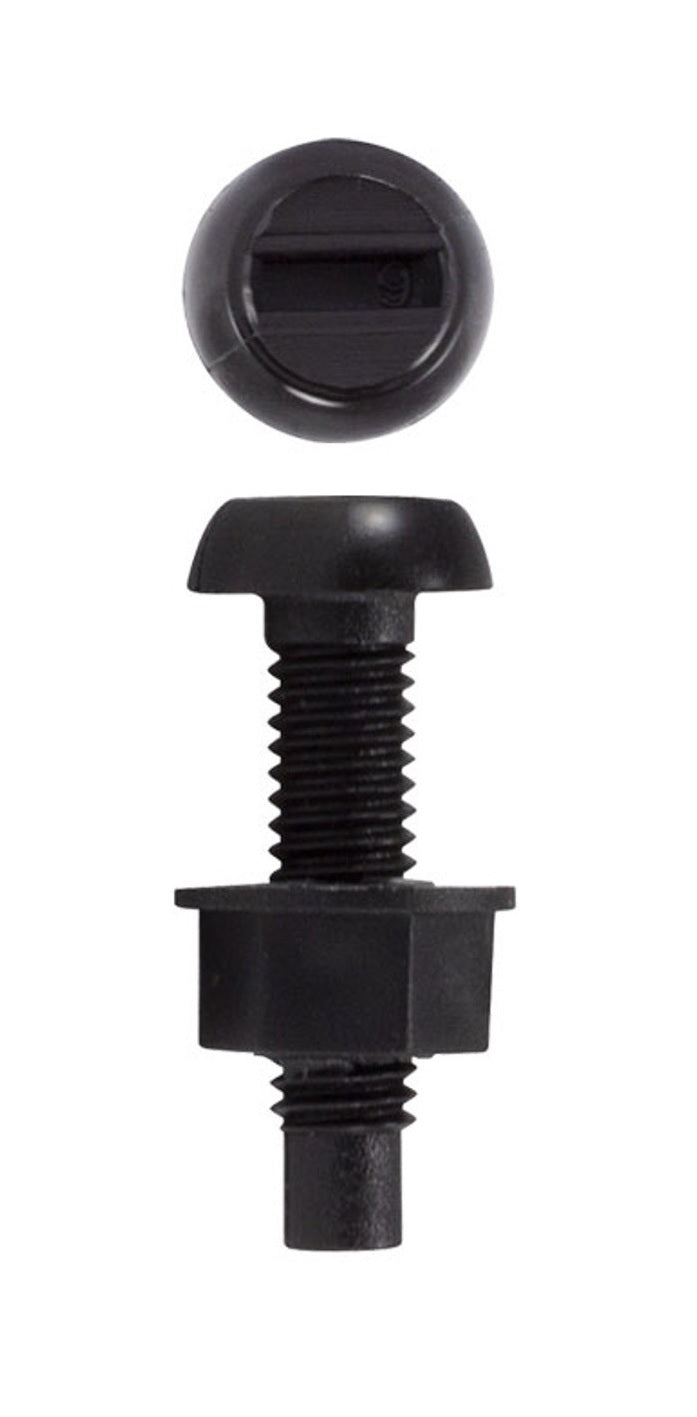 8 Black Plastic Number Plate Screws & 8 Black Nuts Bolts Fixings Fittings Fixers