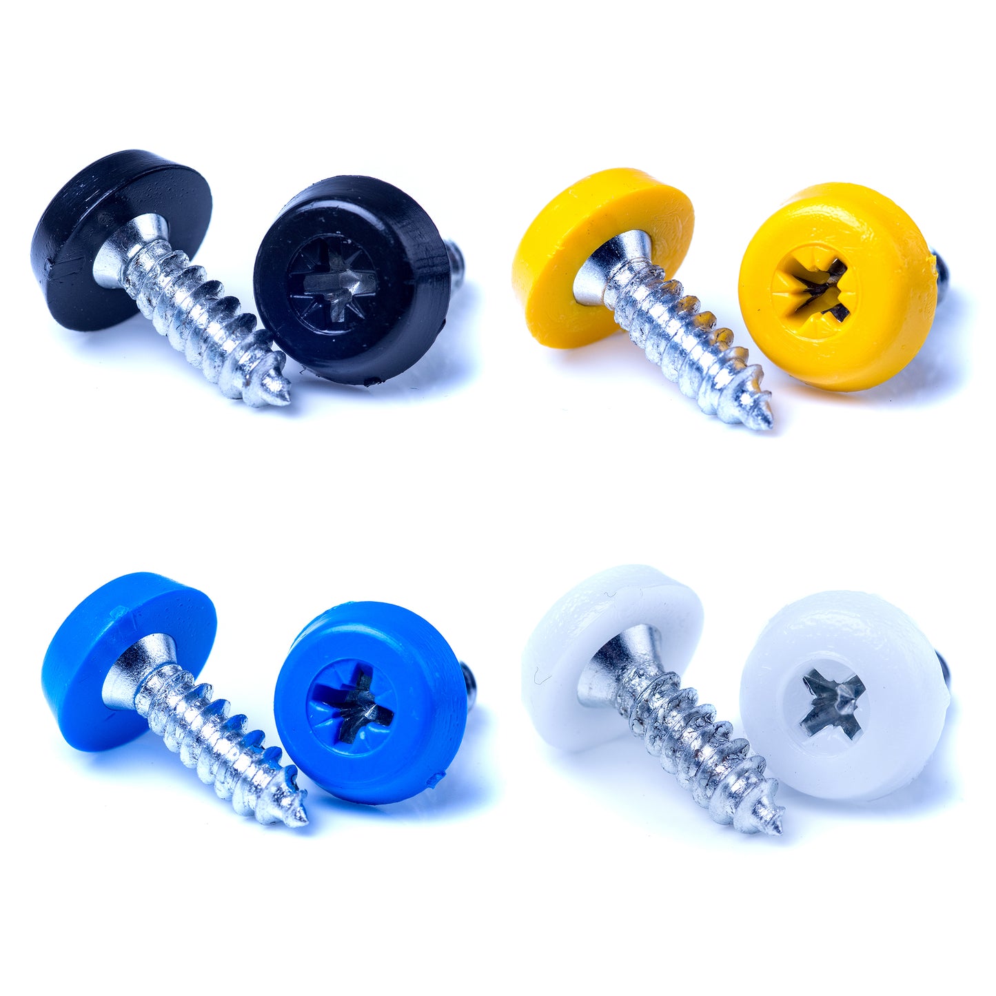 Number Plate Screws - Polytop Screws - Fixing Kit - Oversized - Moulded Head - 10G 18mm