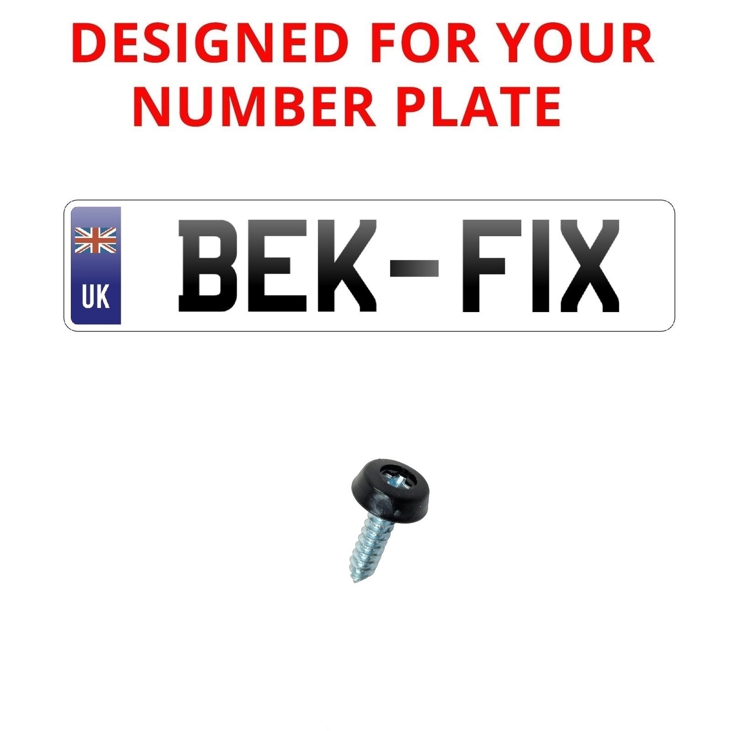 Black Number Plate Screws - Polytop Screws - Polytops - Pack 100