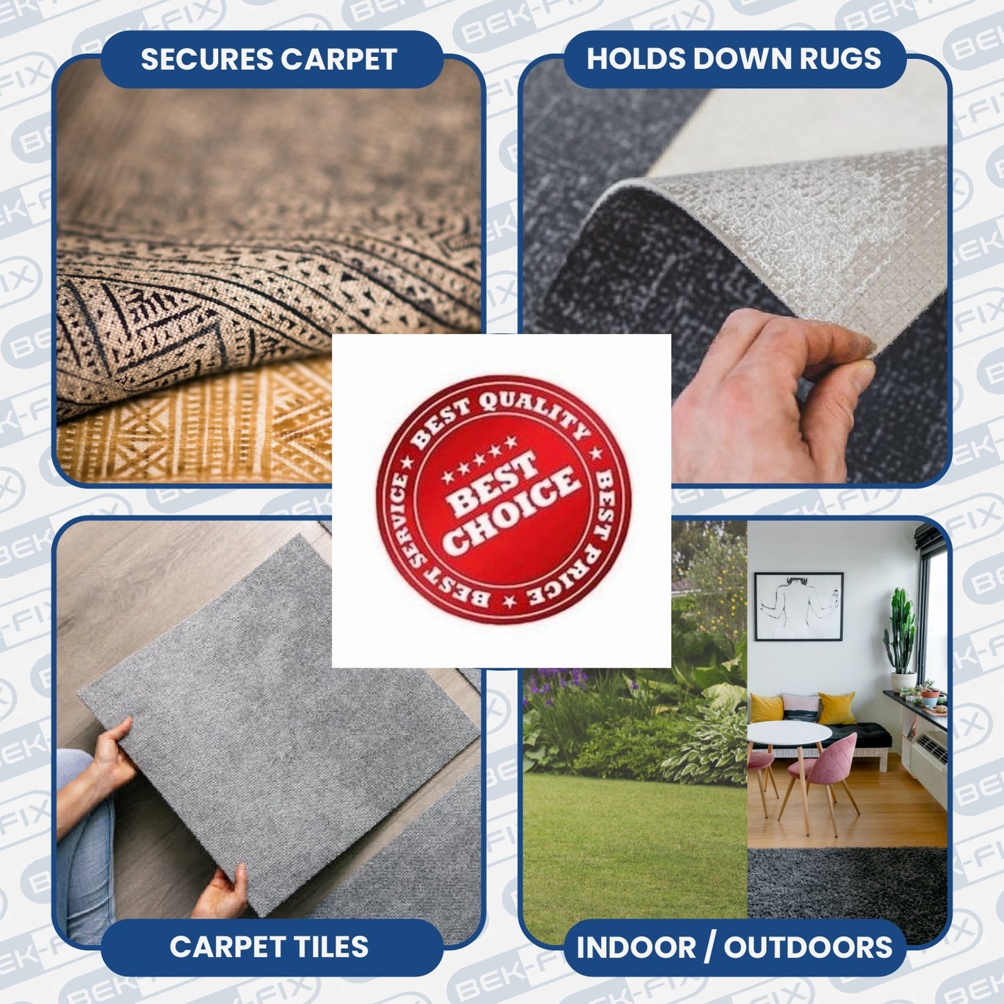 Rug Gripper Pads - Non Slip Pads for Anti-Slide, Grip Strips for Carpet Runners 8-40 Pack, Secure Rugs on Hardwood Floors
