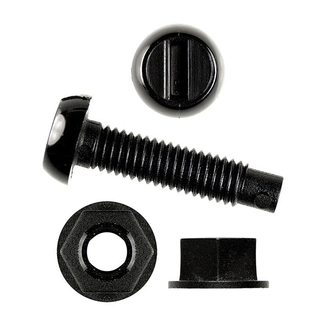 8 Black Plastic Number Plate Screws & 8 Black Nuts Bolts Fixings Fittings Fixers