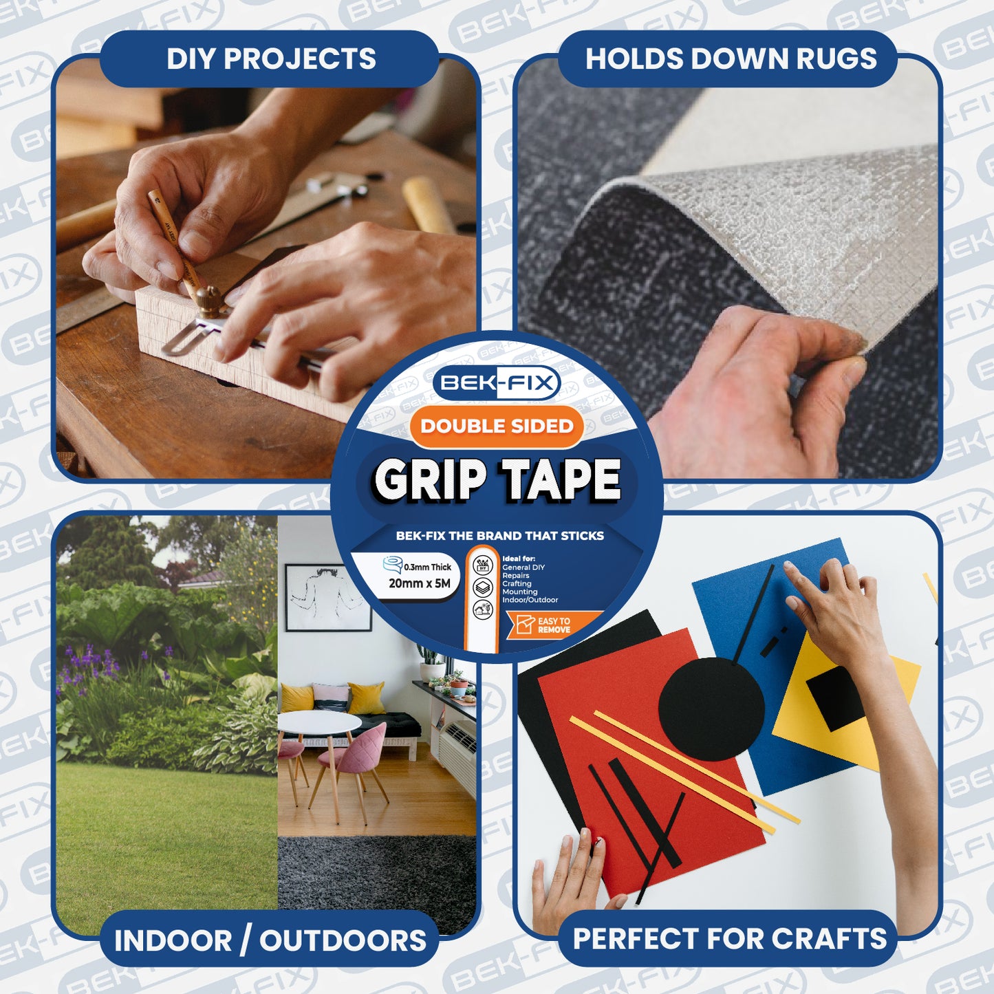 Rug Grip Tape, Heavy Duty Double-Sided Rug Gripper Tape | Strong Adhesive, Sticky Grip, Carpet Tape, DIY, Repairs, Crafting, Scrapbooking