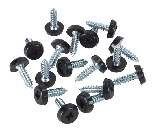 Black Number Plate Screws - Polytop Screws - Polytops - Pack 100