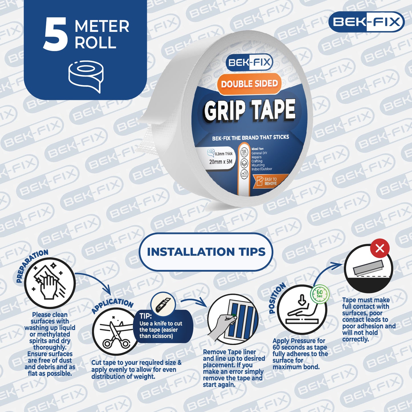 Rug Grip Tape, Heavy Duty Double-Sided Rug Gripper Tape | Strong Adhesive, Sticky Grip, Carpet Tape, DIY, Repairs, Crafting, Scrapbooking