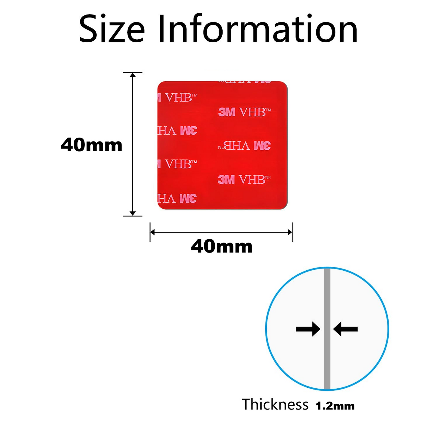 3M STICKY PADS SQUARE DOUBLE SIDED ADHESIVE STICKERS 3M VHB TAPE FIXINGS QTY 10