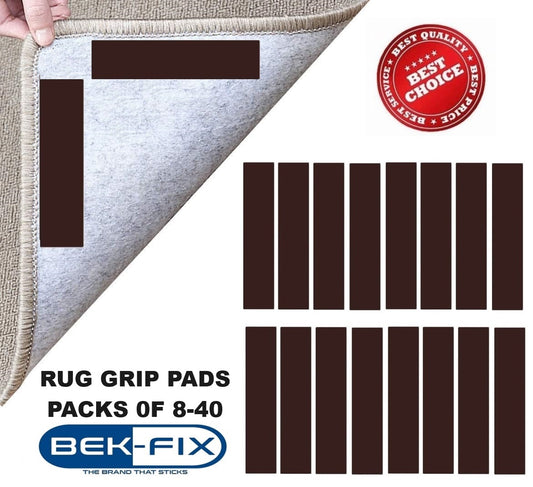 Rug Gripper Pads - Non Slip Pads for Anti-Slide, Grip Strips for Carpet Runners 8-40 Pack, Secure Rugs on Hardwood Floors