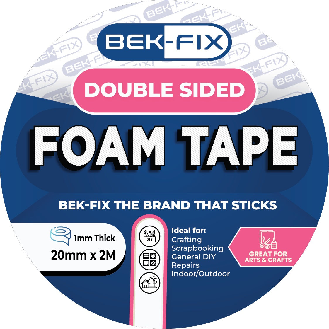 Double-Sided Foam Tape | Strong Mounting, Heavy Duty, Sticky | Ideal for DIY, Repairs, Arts & Crafts | General Applications