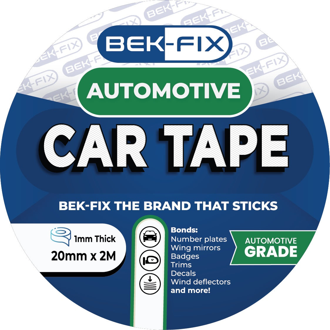 Car Tape Adhesive Tape For Number Plates, Wing Mirrors, Trims, Decals & Badges