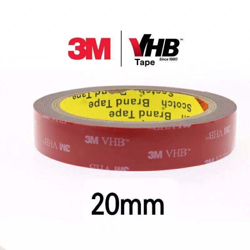 3M Double Sided Tape Extra Strong, Heavy Duty Adhesive Sticky Tape Grey 5mm-25mm
