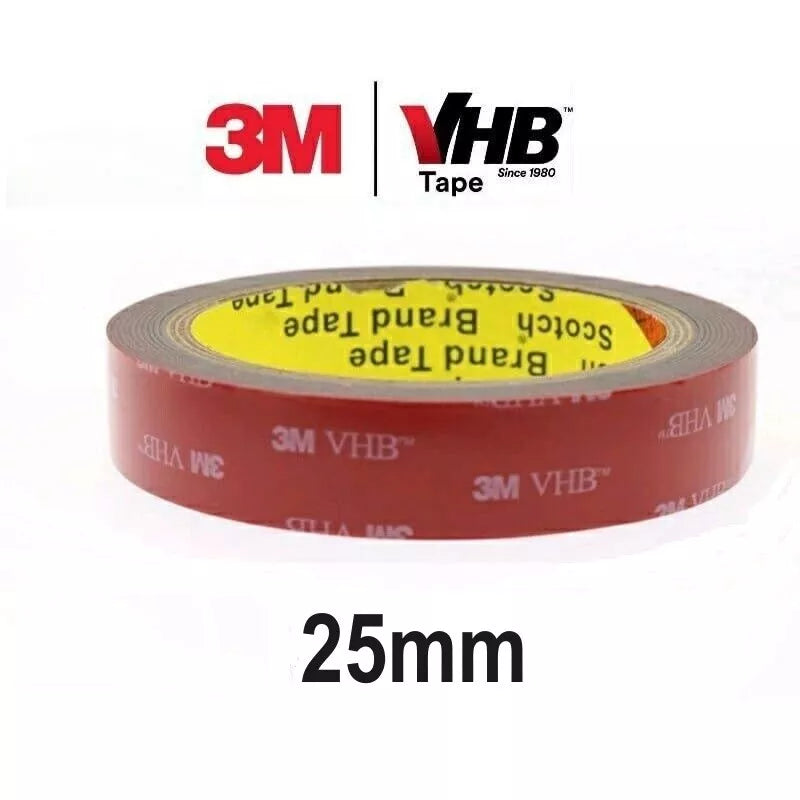 3M Double Sided Tape Extra Strong, Heavy Duty Adhesive Sticky Tape Grey 5mm-25mm