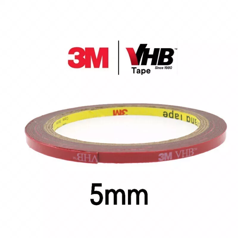 3M Double Sided Tape Extra Strong, Heavy Duty Adhesive Sticky Tape Grey 5mm-25mm