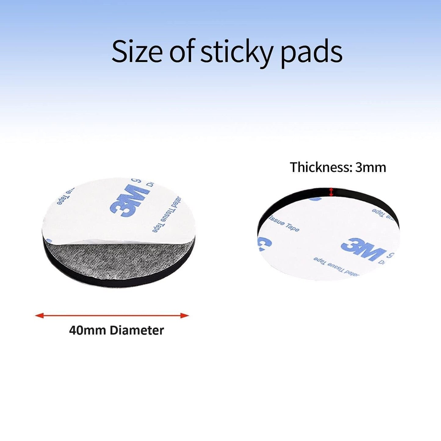 3M Sticky Pads Double Sided Strong Foam Adhesive Mounting Pad Round 10x Pack