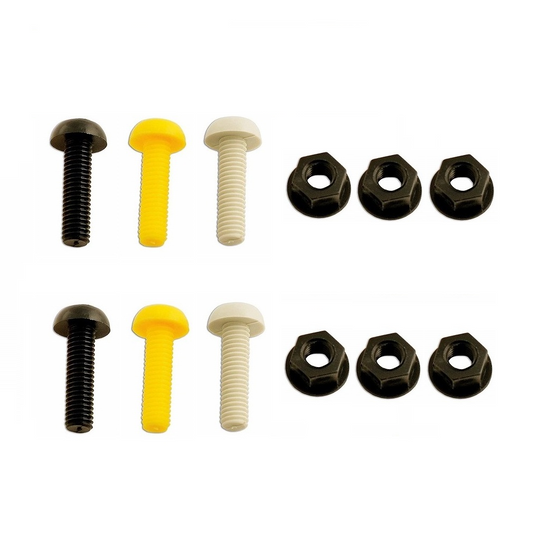 Yellow Black White Plastic Number Plate Screws Nuts Bolts Fixings Fittings Fixer