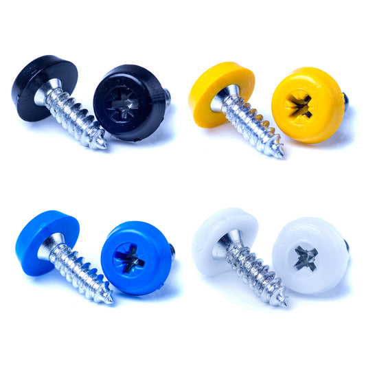 Number Plate Screws - Polytop Screws - Fixing Kit - Oversized - Moulded Head - 10G 18mm
